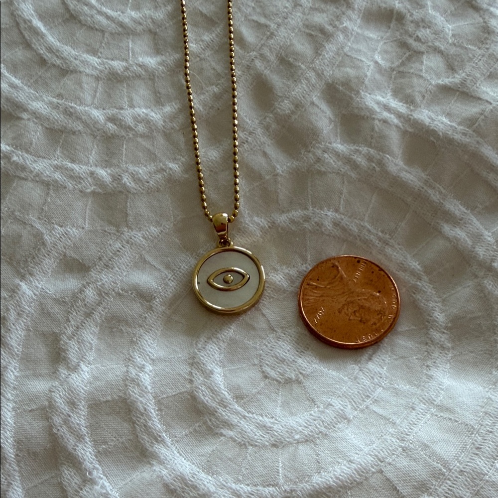 Gold Evil Eye Pendant Necklace - Picture 6 of 6